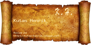 Kutas Henrik névjegykártya